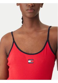 Tommy Jeans Top DW0DW22261 Czerwony Slim Fit. Kolor: czerwony. Materiał: bawełna #5