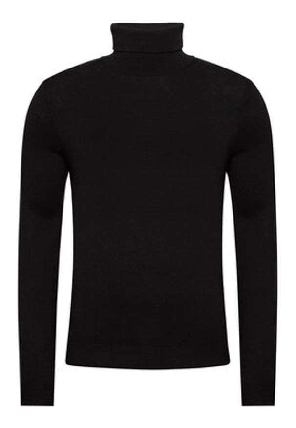 Jack & Jones Golf Emil Knit Roll Neck 12157417 Czarny Regular Fit. Typ kołnierza: golf. Kolor: czarny. Materiał: bawełna