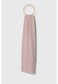 Calvin Klein szalik z domieszką wełny kolor różowy gładki. Kolor: różowy. Materiał: wełna. Wzór: gładki #1