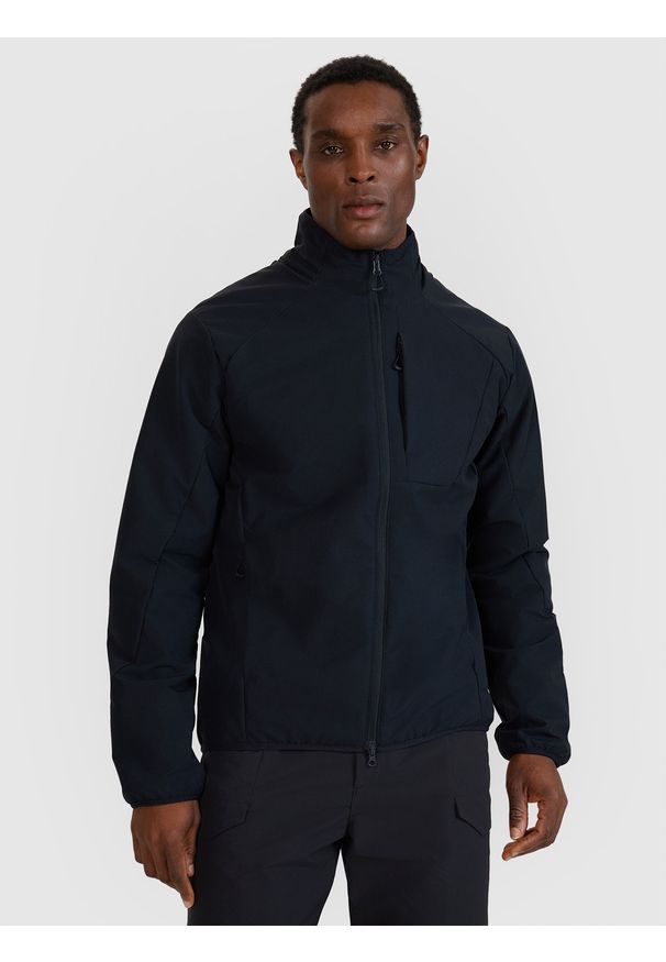 4f - 4F Kurtka puchowa z wypełnieniem syntetycznym męska - czarna S. Okazja: na co dzień. Typ kołnierza: kaptur. Kolor: czarny. Materiał: puch, syntetyk. Długość: długie. Wzór: gładki. Styl: casual, klasyczny, sportowy