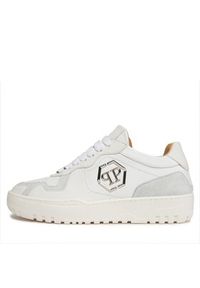Philipp Plein - PHILIPP PLEIN Sneakersy Mix Leather Lo Top Sneakers SADS USC0545 PLE010N 01 Biały. Kolor: biały. Materiał: skóra