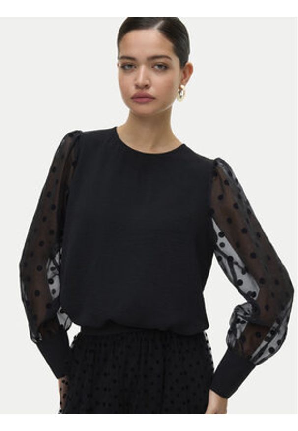Vero Moda Bluzka Alva 10337474 Czarny Regular Fit. Kolor: czarny. Materiał: syntetyk