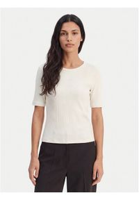 Calvin Klein T-Shirt Varigated LV044F211G Écru Slim Fit. Kolor: kremowy. Materiał: bawełna #1