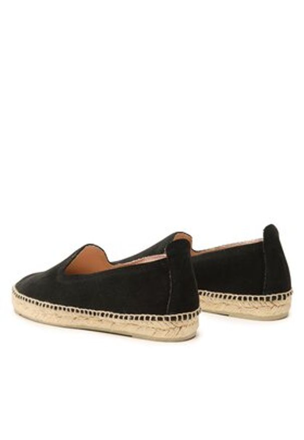 Manebi Espadryle Suede Flat Espadrilles Czarny. Kolor: czarny. Materiał: zamsz, skóra