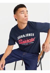 Jack & Jones - Jack&Jones T-Shirt Logo 12268267 Granatowy Standard Fit. Kolor: niebieski. Materiał: bawełna #5