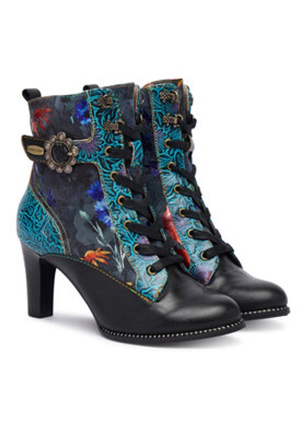 Laura Vita Trzewiki Alcbaneo 167 Czarny. Kolor: czarny. Materiał: lakier, skóra