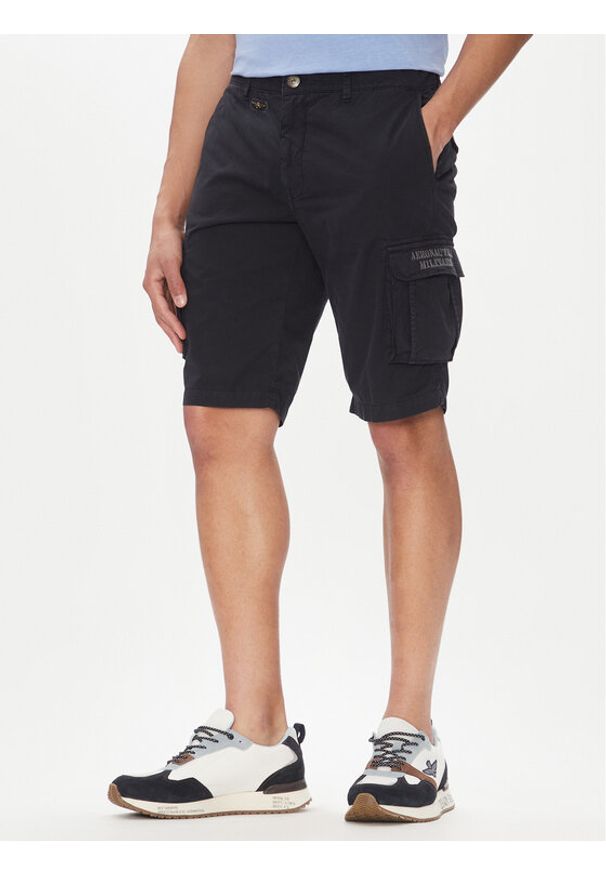 Aeronautica Militare Szorty materiałowe 251BE066CT1122 Granatowy Regular Fit. Kolor: niebieski. Materiał: bawełna