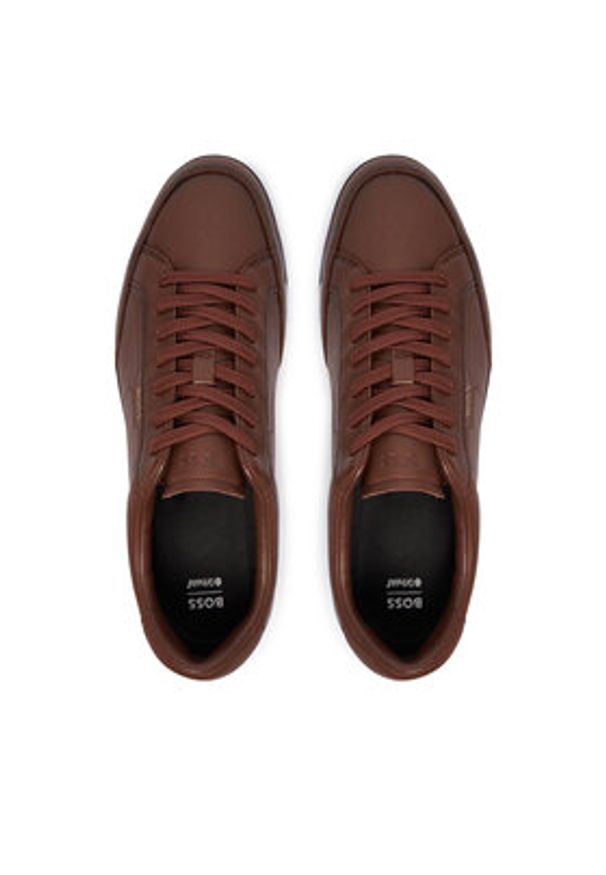 BOSS Sneakersy Nitan 50552880 Brązowy. Kolor: brązowy. Materiał: skóra