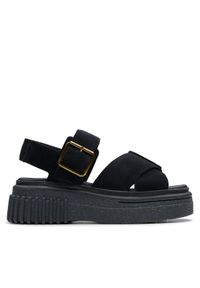 Clarks Sandały Evamar Wish 26181199 Czarny. Kolor: czarny. Materiał: zamsz, skóra