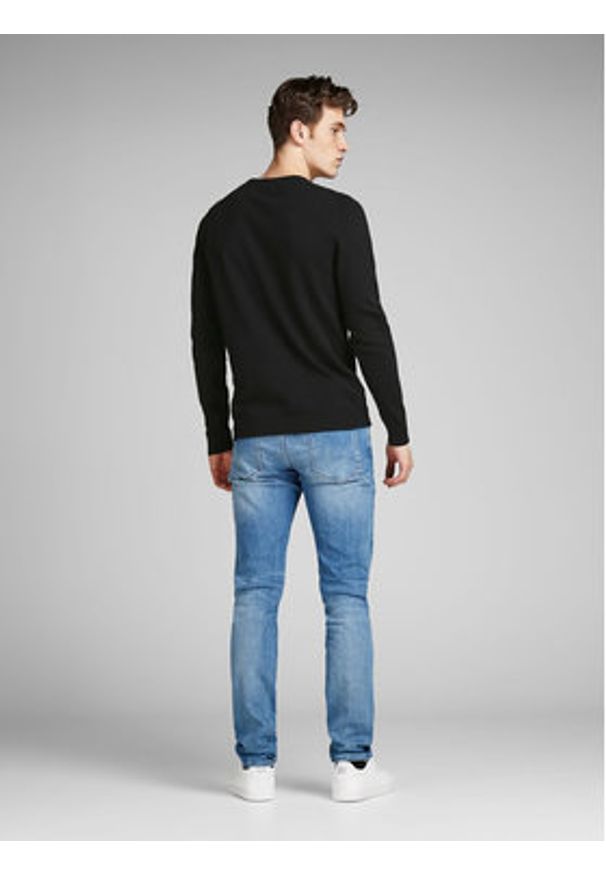 Jack & Jones - Jack&Jones Sweter Basic 12137190 Czarny Regular Fit. Kolor: czarny. Materiał: bawełna