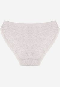 Renee - Jasnoszare Majtki Figi z Bawełny Ozdobione Kokardą i Koronką Zeterie. Kolor: szary. Materiał: bawełna, koronka. Wzór: aplikacja, koronka #2