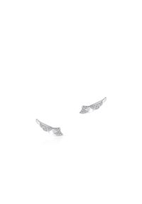 W.KRUK - Nausznice srebrne skrzydła z cyrkoniami. Materiał: srebrne. Kolor: srebrny. Wzór: aplikacja. Kamień szlachetny: cyrkonia #1