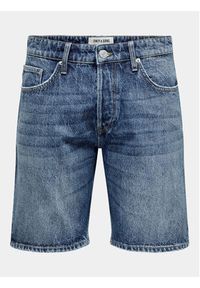 Only & Sons Szorty jeansowe Edge 22029179 Niebieski Straight Fit. Kolor: niebieski. Materiał: bawełna