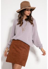 Fobya - Milutki Sweter Oversize - Fioletowy. Kolor: fioletowy. Materiał: nylon, elastan, poliamid, wiskoza #1