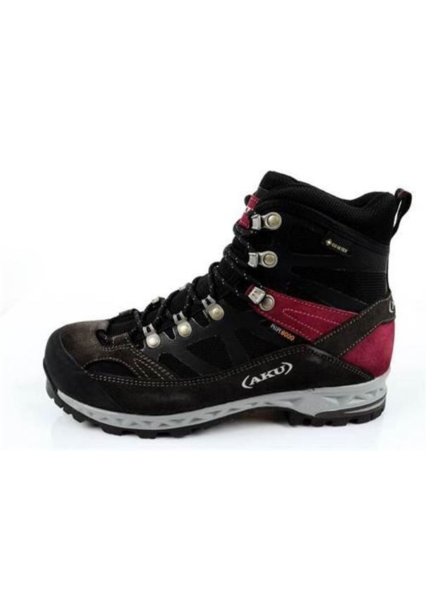 Buty trekkingowe męskie Aku 847374. Wysokość cholewki: za kostkę. Kolor: czarny, wielokolorowy. Materiał: materiał, skóra. Szerokość cholewki: normalna. Sport: turystyka piesza