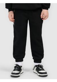4f - 4F Spodnie dresowe joggery chłopięce - czarne 134 (8-9 lat). Okazja: na co dzień, na spacer, na uczelnię. Kolor: czarny. Materiał: dresówka. Długość: długie. Sezon: lato. Styl: casual #2