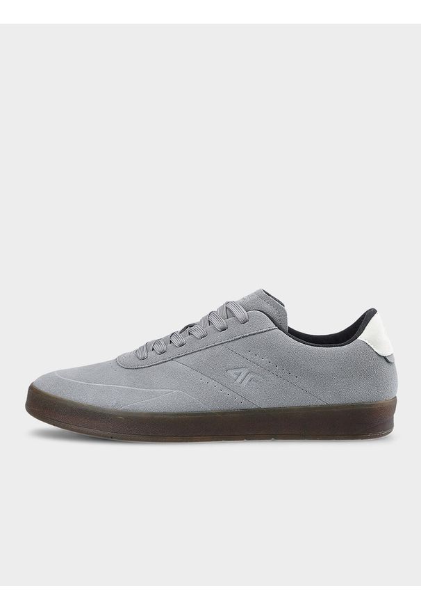 4f - 4F Buty lifestyle sneakersy OAK skórzane męskie - szare 43. Okazja: na co dzień. Kolor: szary. Materiał: skóra. Szerokość cholewki: normalna