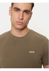 SCHOTT N.Y.C. T-Shirt TSCLAWS1 Khaki Regular Fit. Kolor: brązowy. Materiał: bawełna