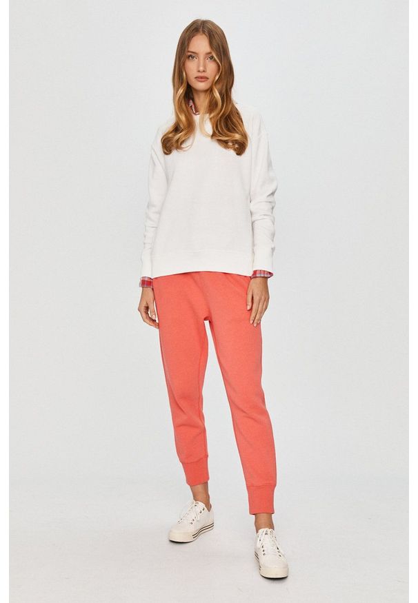 Polo Ralph Lauren - Bluza. Typ kołnierza: polo. Kolor: biały. Materiał: dzianina. Wzór: aplikacja