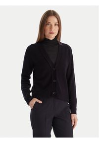 Marella Kardigan Blazer 2525346032 Granatowy Regular Fit. Kolor: niebieski. Materiał: wełna