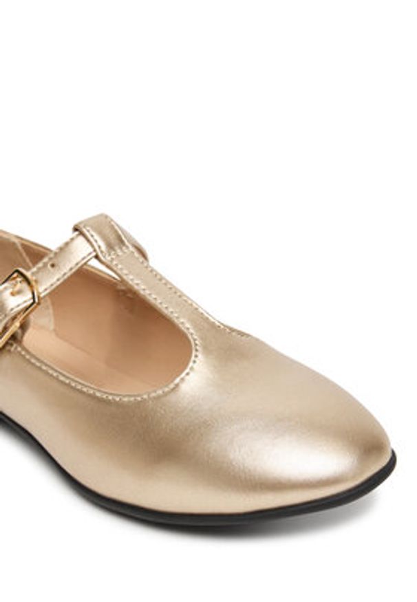 TOMMY HILFIGER - Tommy Hilfiger Baleriny T3A3-34001-1372 S Złoty. Kolor: złoty. Materiał: skóra