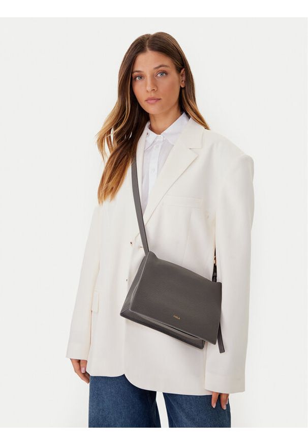 Furla Torebka Nuvola S Crossbod WB01275 HSF000 CN 4283S 1007 Szary. Kolor: szary. Materiał: skórzane