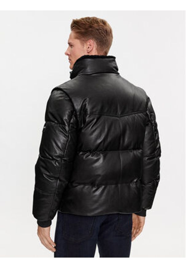 BOSS - Boss Kurtka skórzana Mufaro 50504925 Czarny Regular Fit. Kolor: czarny. Materiał: skóra