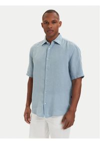 BOSS Koszula 50537382 Niebieski jasny Regular Fit. Kolor: niebieski. Materiał: len #1