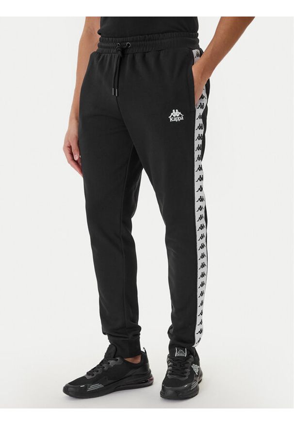 Kappa Spodnie dresowe Banda Alanz 3 321Y8FW Czarny Comfort Fit. Kolor: czarny. Materiał: bawełna