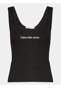 Calvin Klein Jeans Top Institutional J20J221064 Czarny Slim Fit. Kolor: czarny. Materiał: bawełna