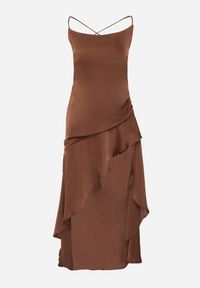 Born2be - Brązowa Asymetryczna Sukienka Vices z Odkrytymi Plecami i Gorsetowym Wiązaniem Natifalia. Typ kołnierza: dekolt gorset. Kolor: brązowy. Typ sukienki: asymetryczne, gorsetowe. Styl: elegancki #6