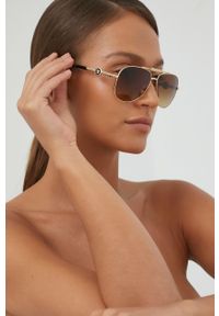 VERSACE - Versace Okulary przeciwsłoneczne damskie. Kolor: złoty #1
