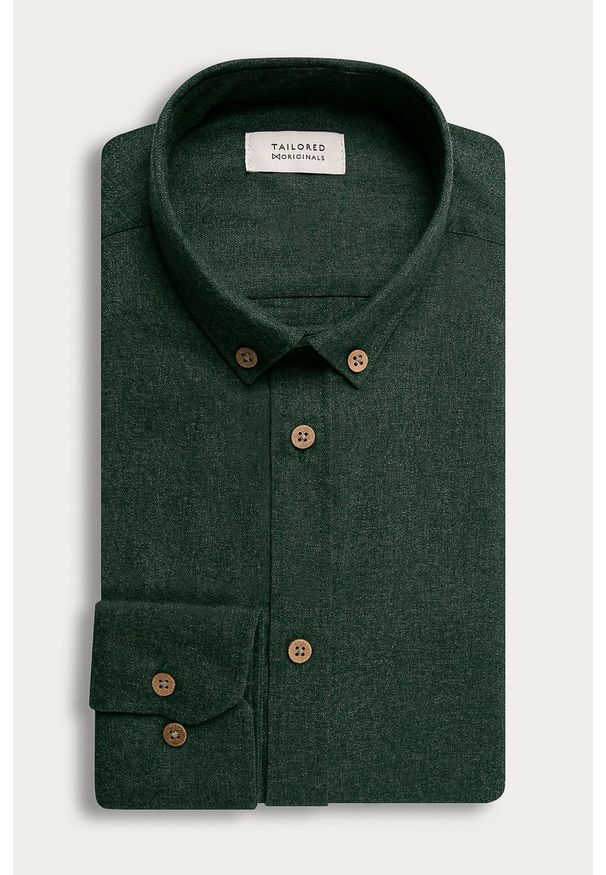 Tailored & Originals - Koszula. Okazja: na co dzień. Typ kołnierza: button down. Kolor: zielony. Materiał: tkanina, bawełna, poliester. Długość: długie. Wzór: gładki. Styl: casual