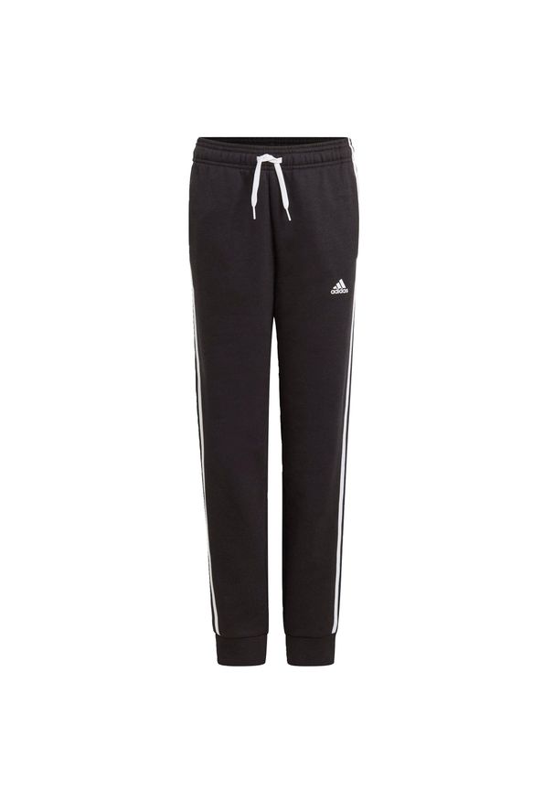Adidas - Spodnie dla dzieci adidas Essentials 3 Stripes Pant czarne GQ8897. Kolor: czarny, biały, wielokolorowy. Materiał: bawełna. Sport: joga i pilates