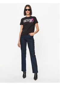 Versace Jeans Couture T-Shirt 75HAHT20 Czarny Regular Fit. Kolor: czarny. Materiał: bawełna #4