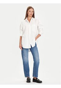 Marc O'Polo Koszula 508 1134 42221 Biały Boyfriend Fit. Typ kołnierza: polo. Kolor: biały. Materiał: bawełna