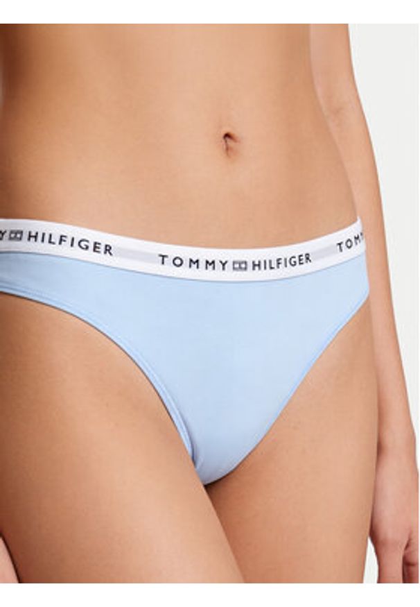 TOMMY HILFIGER - Tommy Hilfiger Stringi UW0UW05875 Niebieski jasny. Kolor: niebieski. Materiał: bawełna