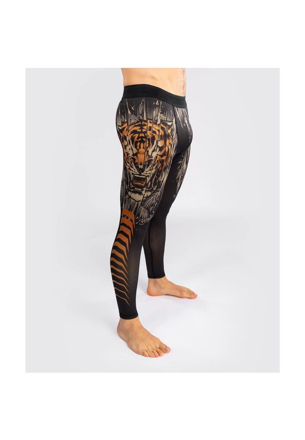 VENUM - Venum Legginsy Tiger Black/Neon Orange. Kolor: czarny
