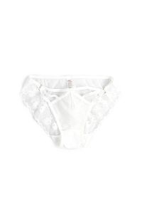 Intica - Figi z paseczkami z gładkiej tkaniny na co dzień Manlia. Kolor: biały. Materiał: tkanina. Wzór: gładki