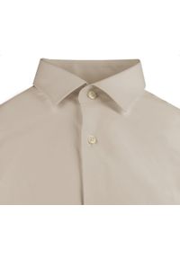 Delikatnie Taliowana Elegancka Koszula Męska - Victorio - Kolor Kawy z Mlekiem. Kolor: brązowy, wielokolorowy, beżowy. Materiał: bawełna, elastan, poliester. Styl: elegancki #6