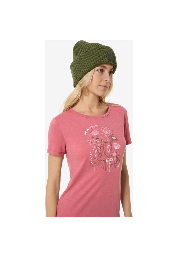 Koszulka SUPER.NATURAL W ROCK FLOWERS TEE. Kolor: różowy