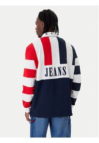 Tommy Jeans Polo Archive Rugby DM0DM23054 Granatowy Relaxed Fit. Typ kołnierza: polo. Kolor: niebieski. Materiał: bawełna #2