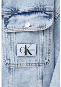 Calvin Klein Jeans kurtka jeansowa męska kolor niebieski przejściowa oversize. Kolor: niebieski. Materiał: bawełna, denim #5