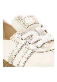 Trampki damskie Armodo, skóra naturalna metaliczne wstawki klasyczne sznurowanie miękka skórzana wyściółka elastyczna gumowa podeszwa, beżowe, n1341-. Zapięcie: sznurówki. Kolor: beżowy. Materiał: skóra, guma. Styl: klasyczny #4