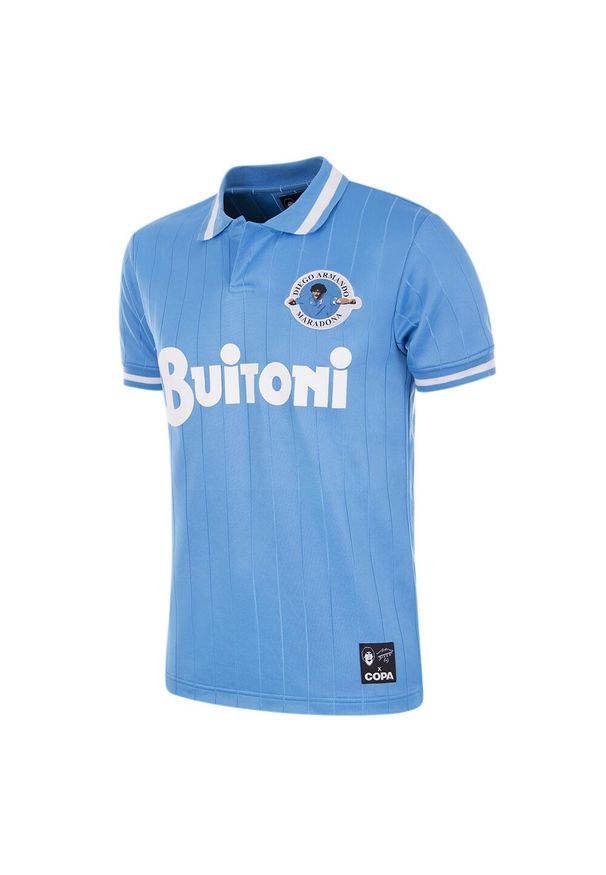 COPA FOOTBALL - Camiseta Retro de Futebol Maradona x COPA Napoli 1986-87. Kolor: niebieski. Sport: piłka nożna