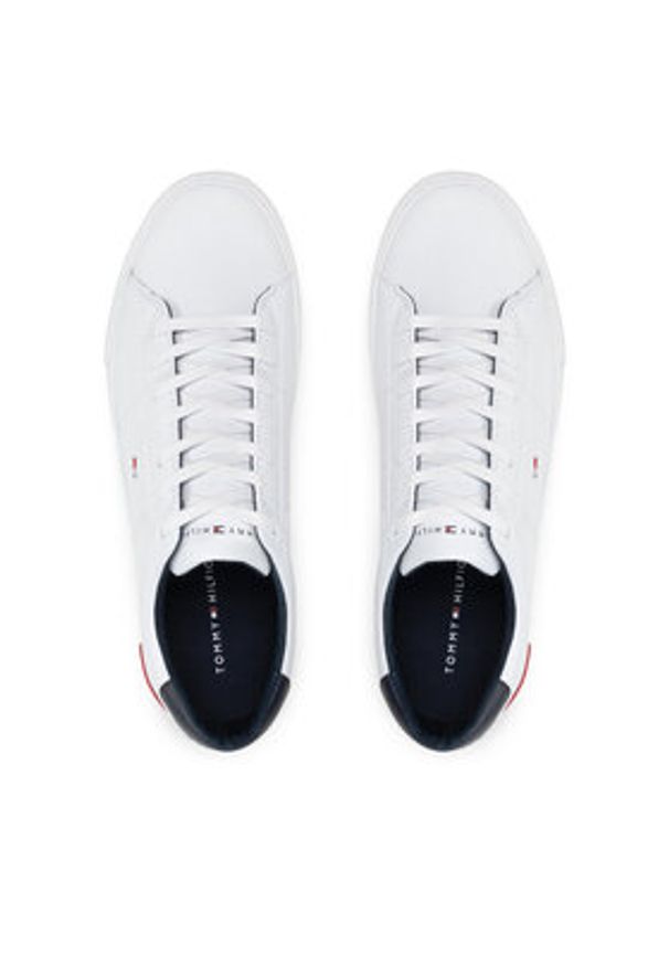 TOMMY HILFIGER - Tommy Hilfiger Sneakersy Essential Leather Detail Vulc FM0FM04047 Biały. Kolor: biały. Materiał: skóra