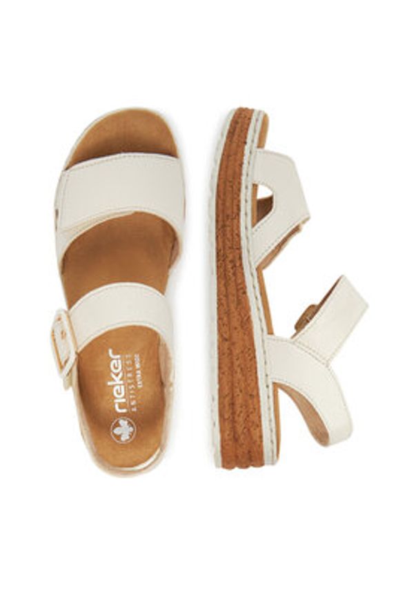 Rieker Sandały CEO-62760-60 Beżowy. Kolor: beżowy. Materiał: skóra