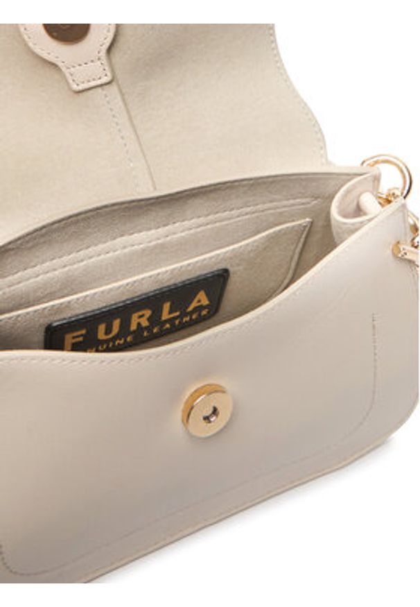 Furla Torebka Flow Mini WB01032 BX2045 BG 4556S Écru. Kolor: kremowy. Materiał: skórzane