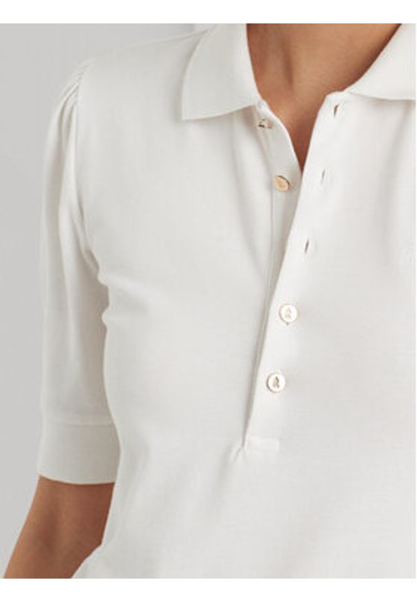 Lauren Ralph Lauren Sukienka codzienna 200834569002 Biały Regular Fit. Okazja: na co dzień. Kolor: biały. Materiał: bawełna. Typ sukienki: proste. Styl: casual