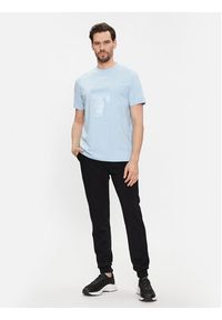 Karl Lagerfeld - KARL LAGERFELD T-Shirt 755400 541221 Błękitny Regular Fit. Typ kołnierza: dekolt w karo. Kolor: niebieski. Materiał: bawełna